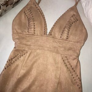 Suede Tan Dress - As Seen on Tigermist